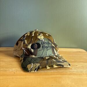 United Rentals Collegiate Brown Green Forest Camouflage Adjustable Hat